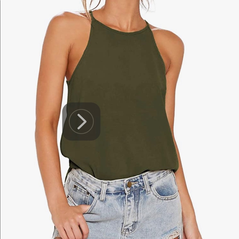 Olive halter tank SZ medium